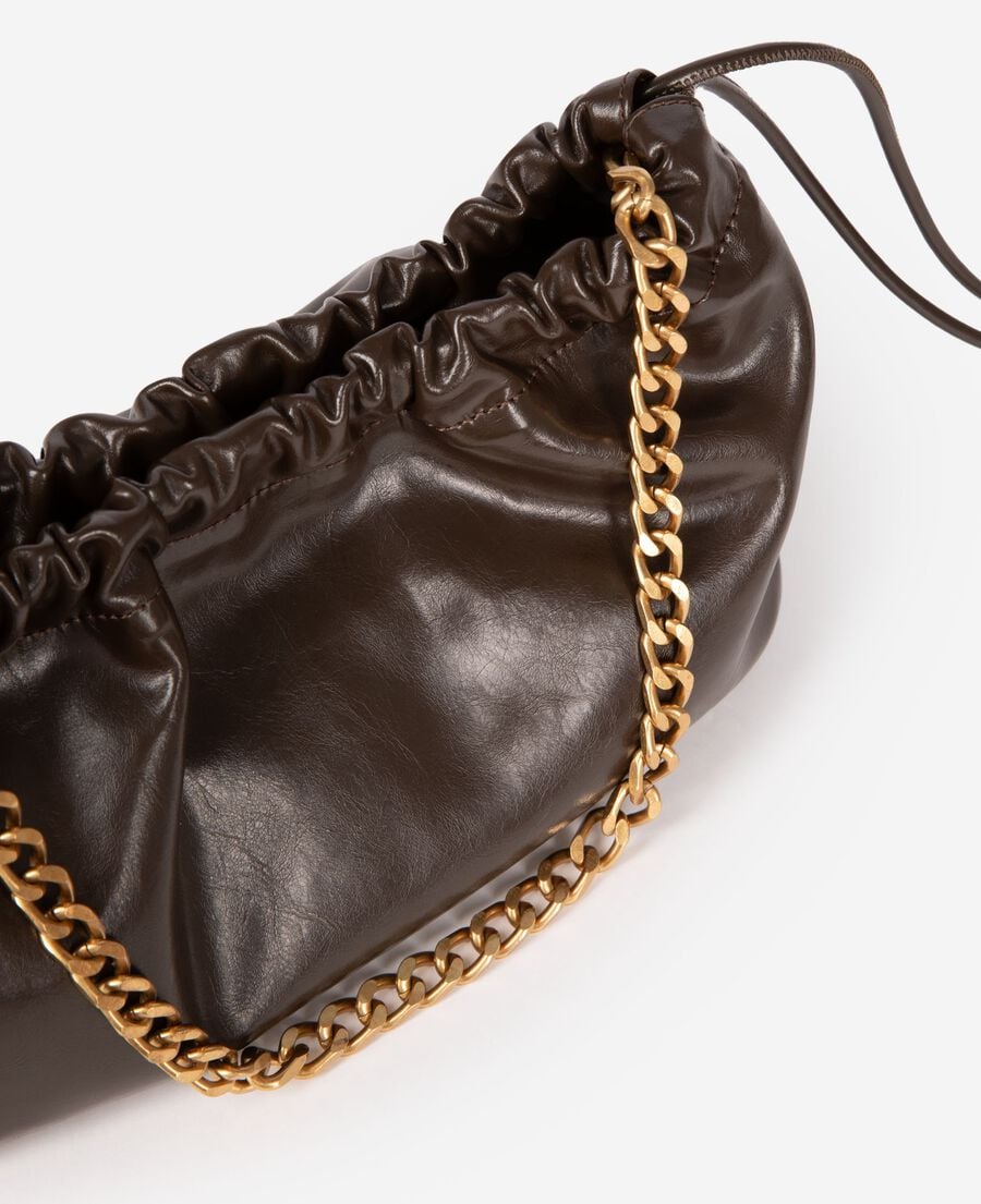 The Kooples WOMEN BROWN brown recycled leather taylor bag