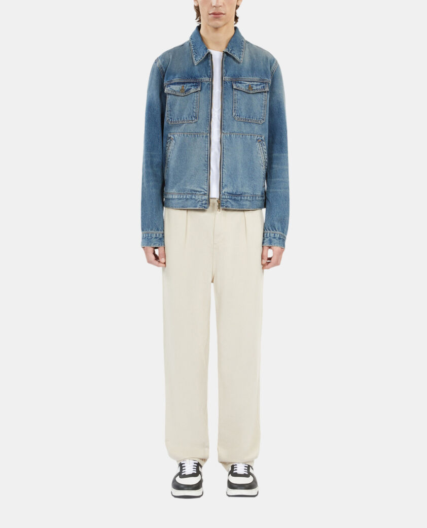 The Kooples HOMME MEDIUM BLUE blouson en denim bleu