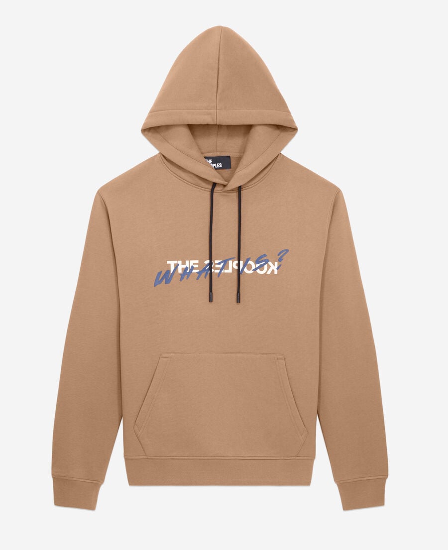 The Kooples HOMME BROWN-BEIGE sweatshirt à capuche what is camel