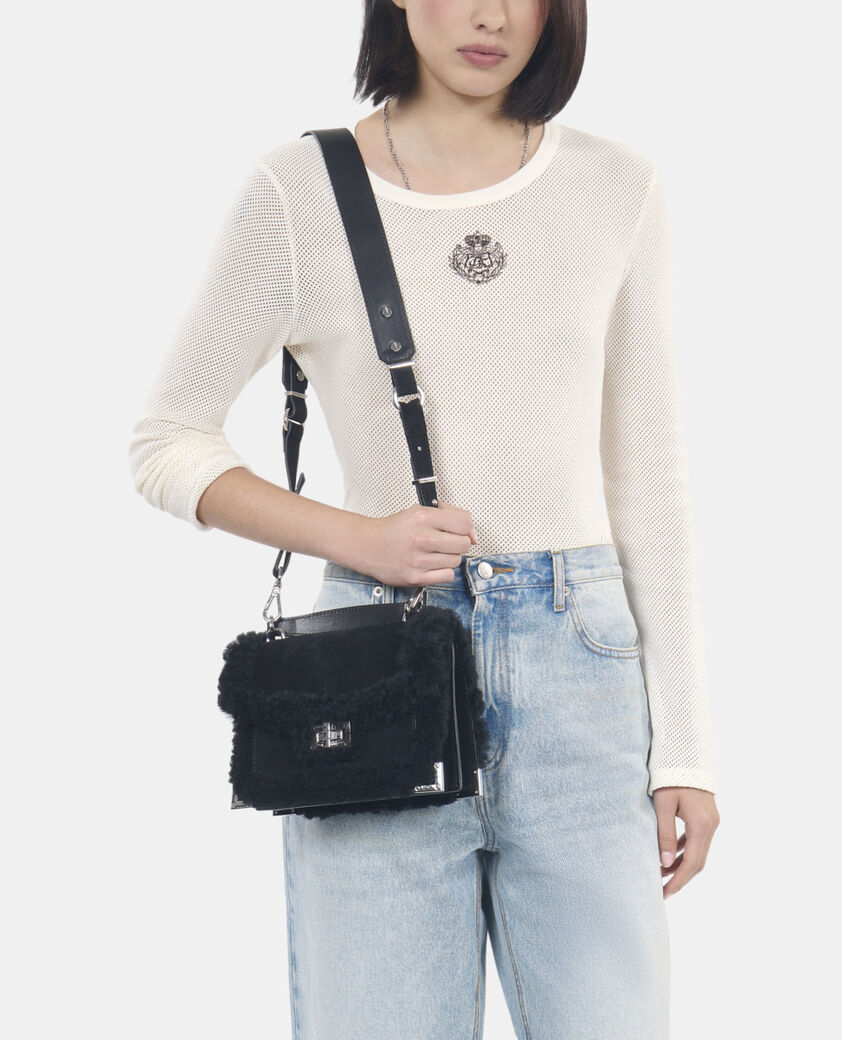 The Kooples DAMEN BLACK kleine, schwarze emiliy tasche aus leder