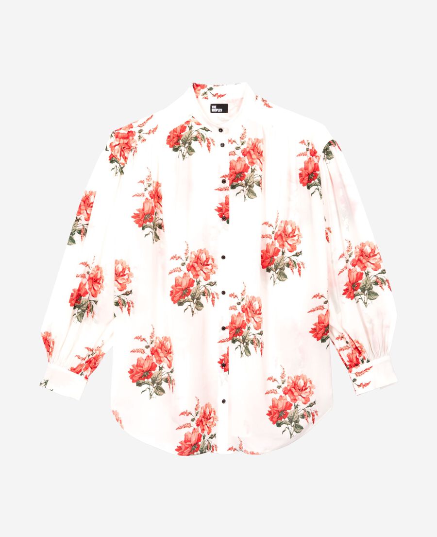 The Kooples F WHITE - RED white floral print shirt
