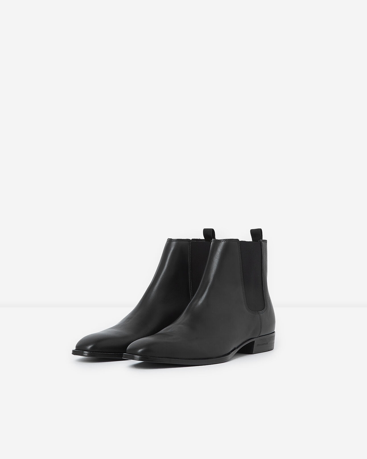 The Kooples HOMME BLACK chelsea boots noires cuir plates