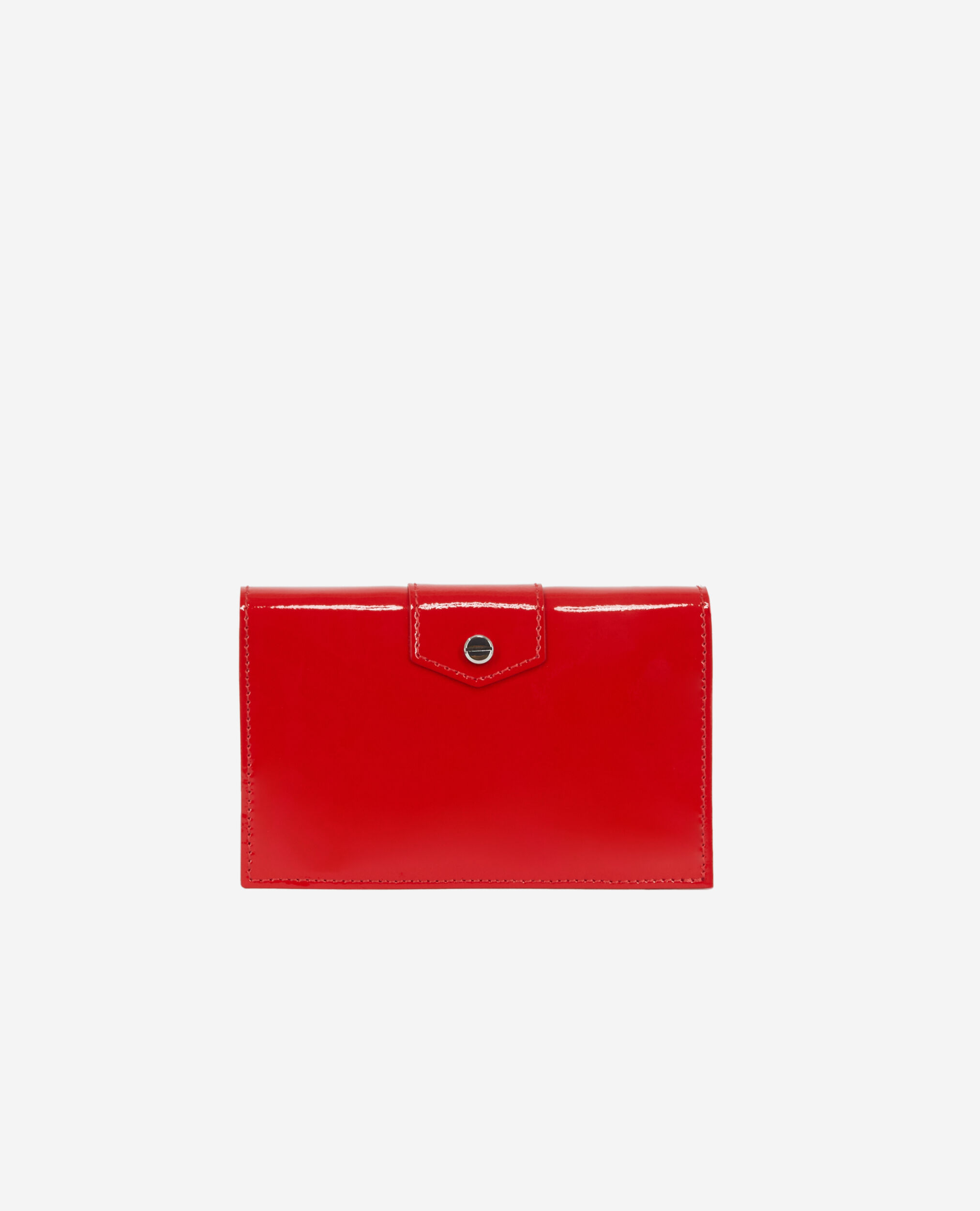 Small Emily clutch bag in red leather, RED, hi-res image number null