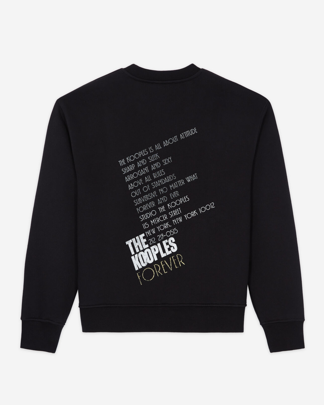 The Kooples F BLACK-ANTIC GOLD black screen print sweatshirt