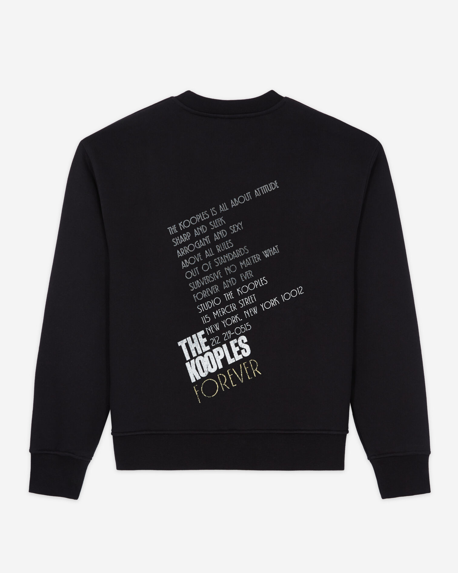 Black screen print sweatshirt, BLACK-ANTIC GOLD, hi-res image number null