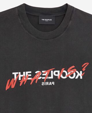 The Kooples DAMEN BLACK WASHED was ist ein schwarzes t-shirt aus gewaschener baumwolle