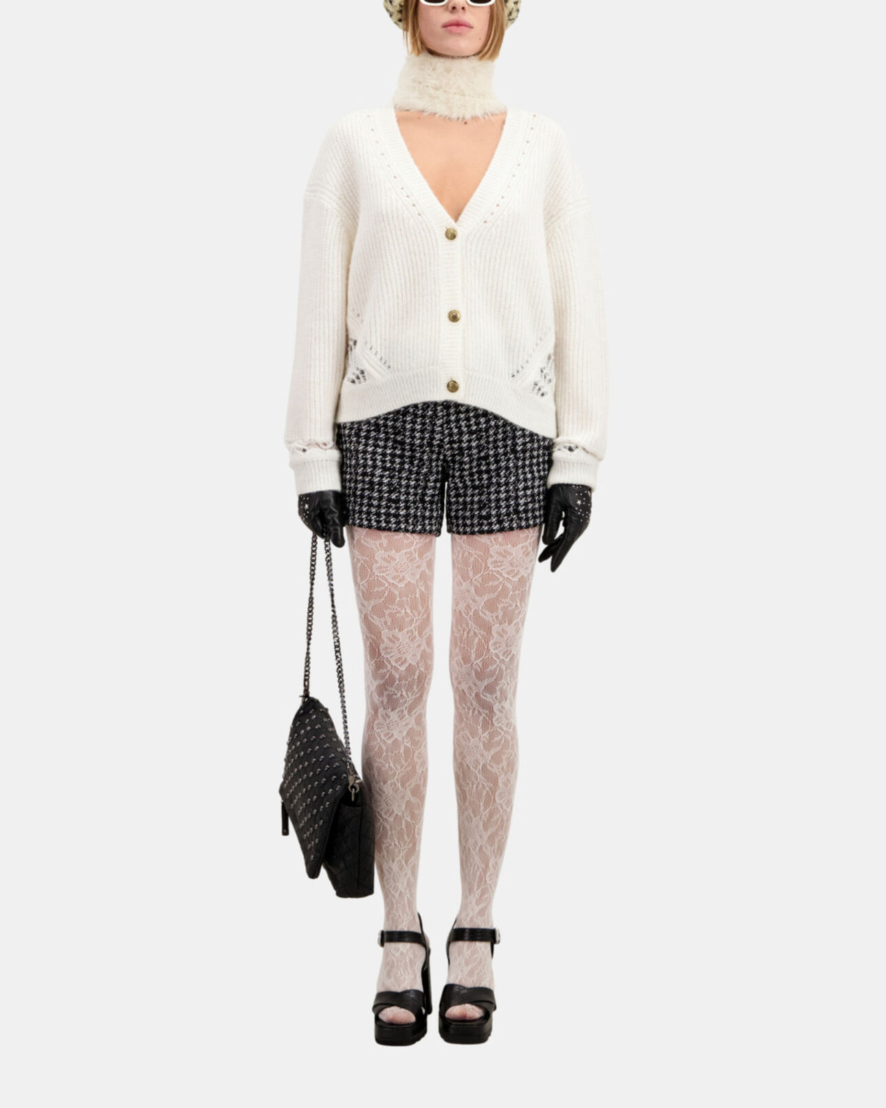 The Kooples FEMME ECRU cardigan écru en laine mélangée