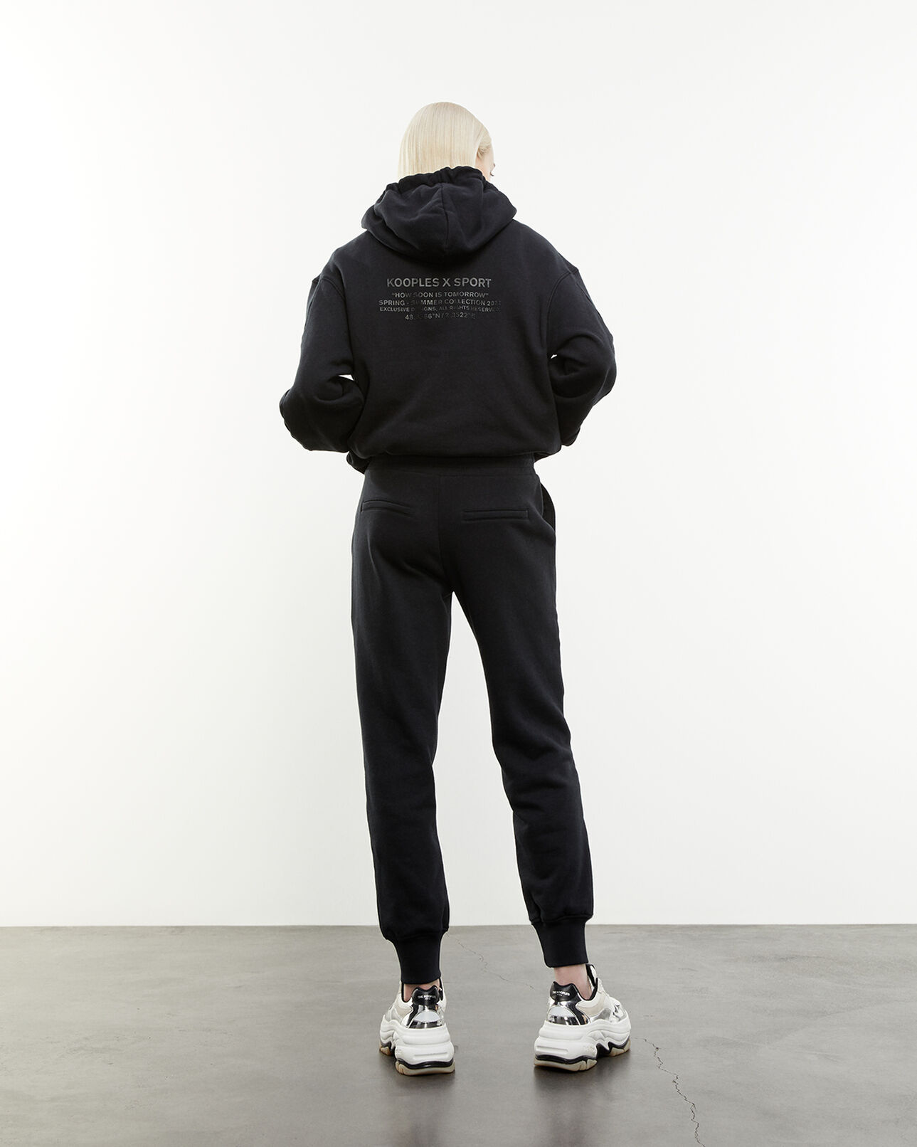 The Kooples WOMEN BLACK black joggers with rubber logo