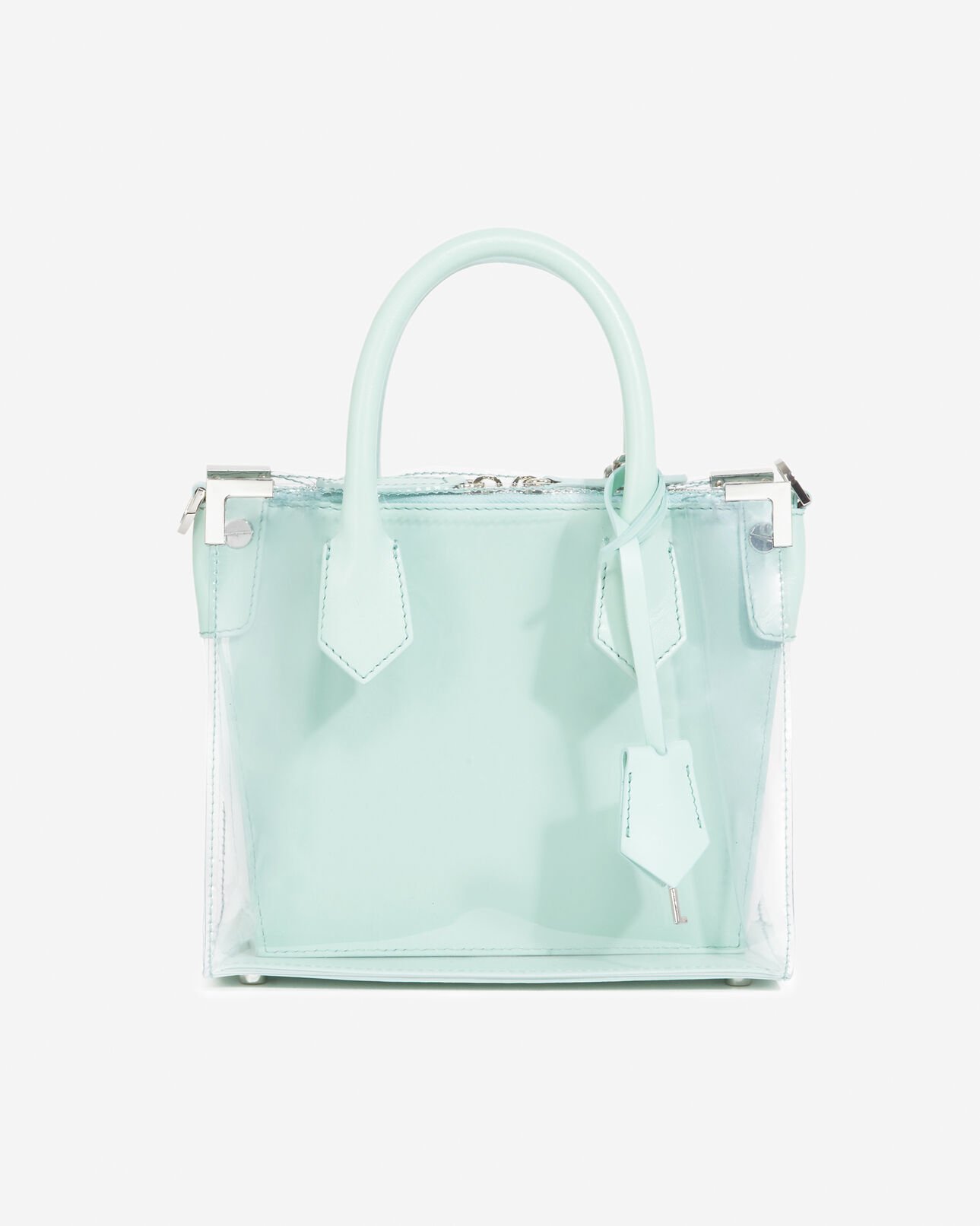 The Kooples MUJER MINT bolso mediano transparente piel verde ming