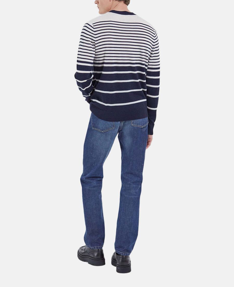 The Kooples H DARK NAVY-ECRU merino wool sweater