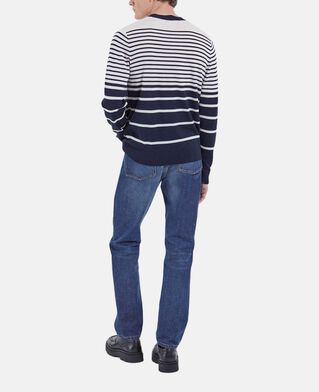 The Kooples H DARK NAVY-ECRU merino wool sweater