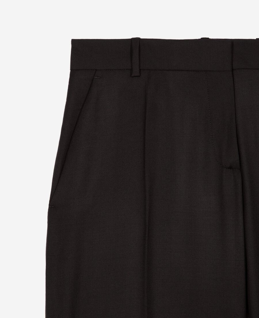 The Kooples WOMEN BLACK black wool wide-leg pants