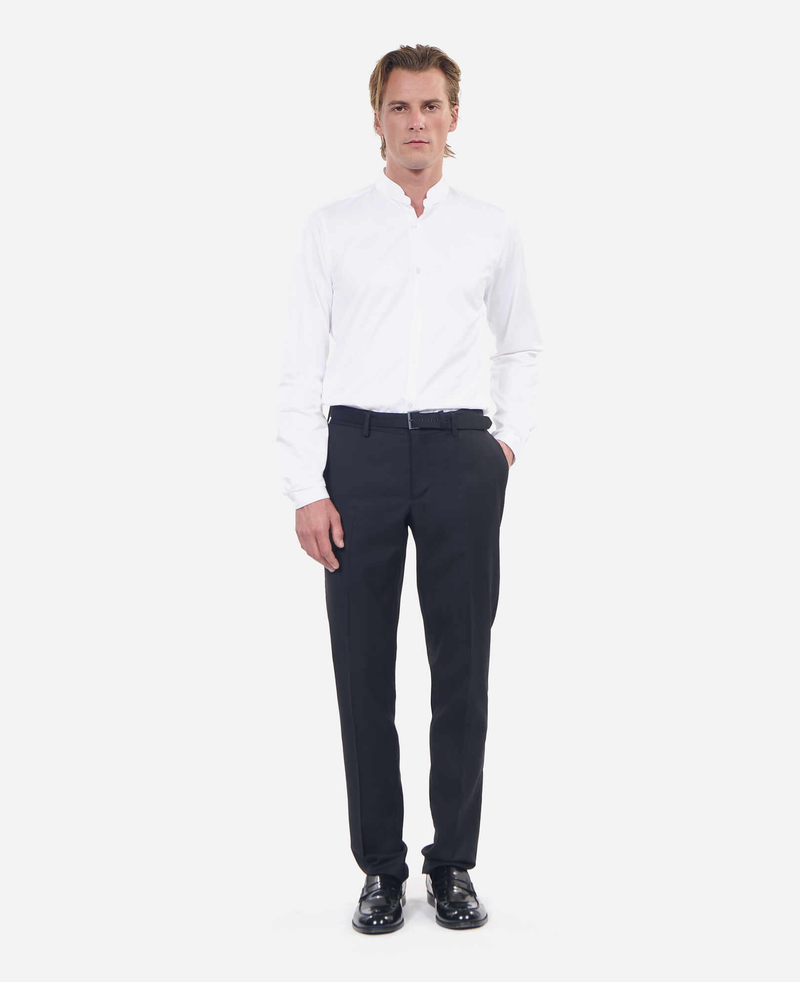 The Kooples HOMME WHITE chemise col officier blanche