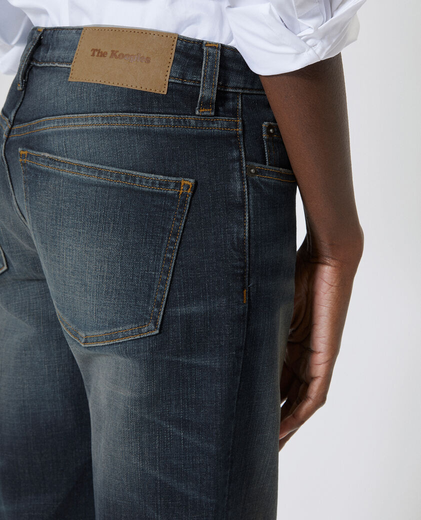 The Kooples WOMEN MEDIUM BLUE bootcut jeans with blue abrasions