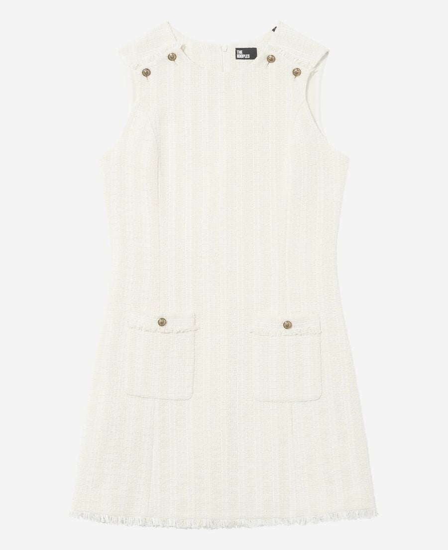 The Kooples F ECRU short dress in ecru tweed