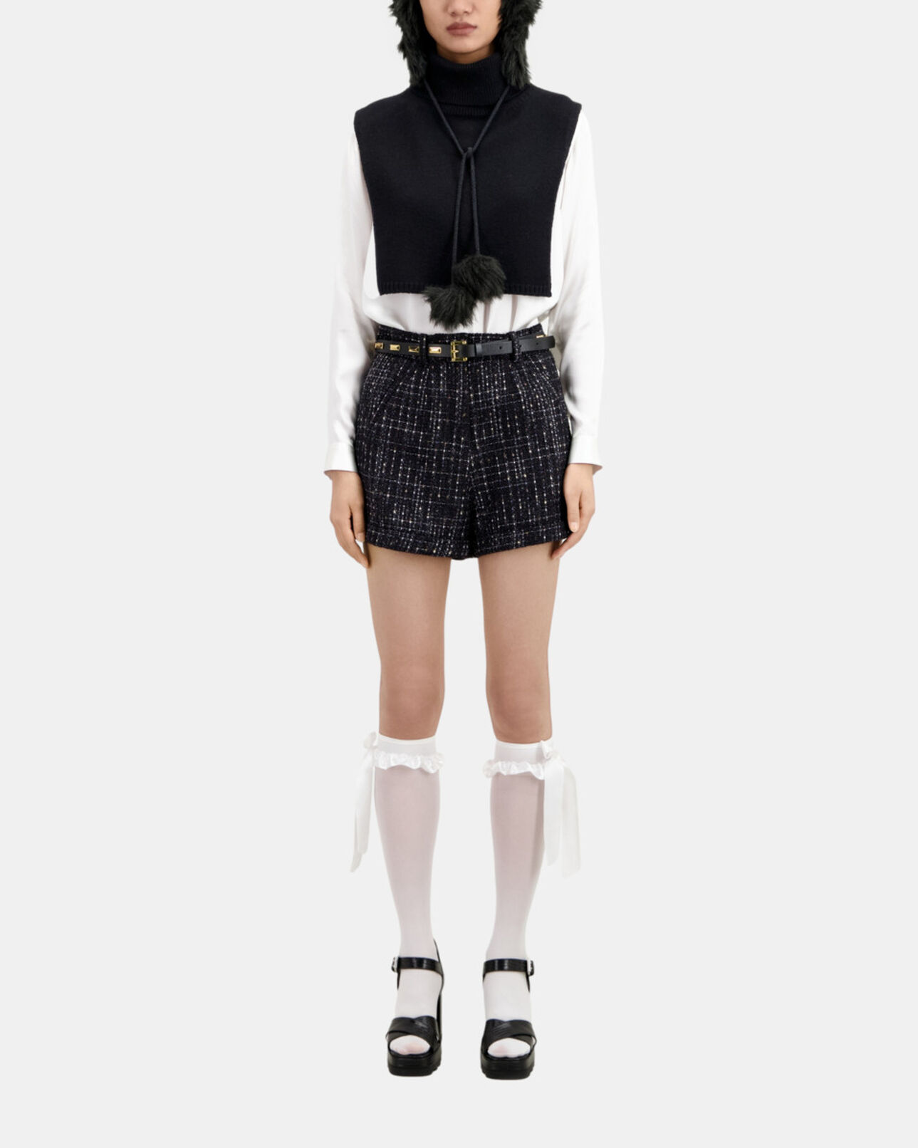 The Kooples WOMEN BLACK black wool plastron