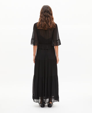 The Kooples WOMEN BLACK black ruffled maxi dress