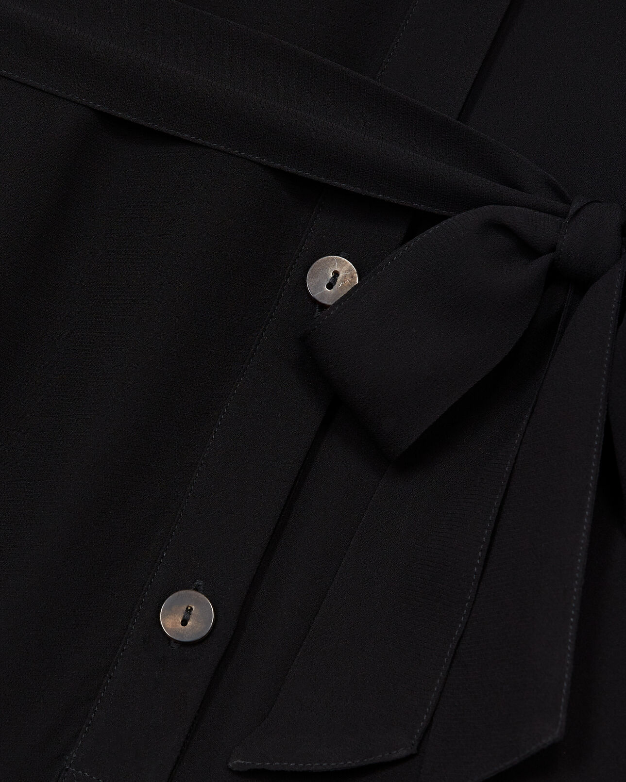 The Kooples DAMEN BLACK kurzes schwarzes kleid v-ausschnitt gürtel