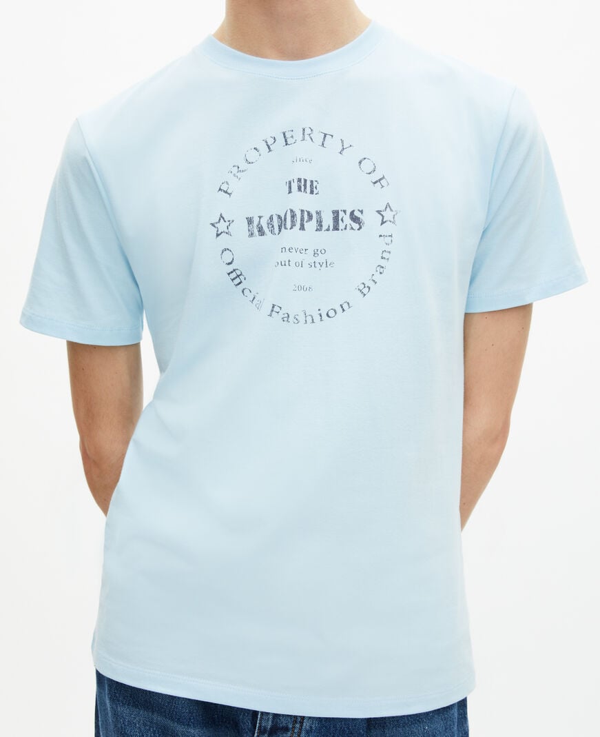 The Kooples HOMME BABY BLUE t-shirt avec sérigraphie bleu clair