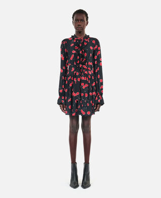 The Kooples MUJER BLACK - RED vestido corto con estampado de cerezas