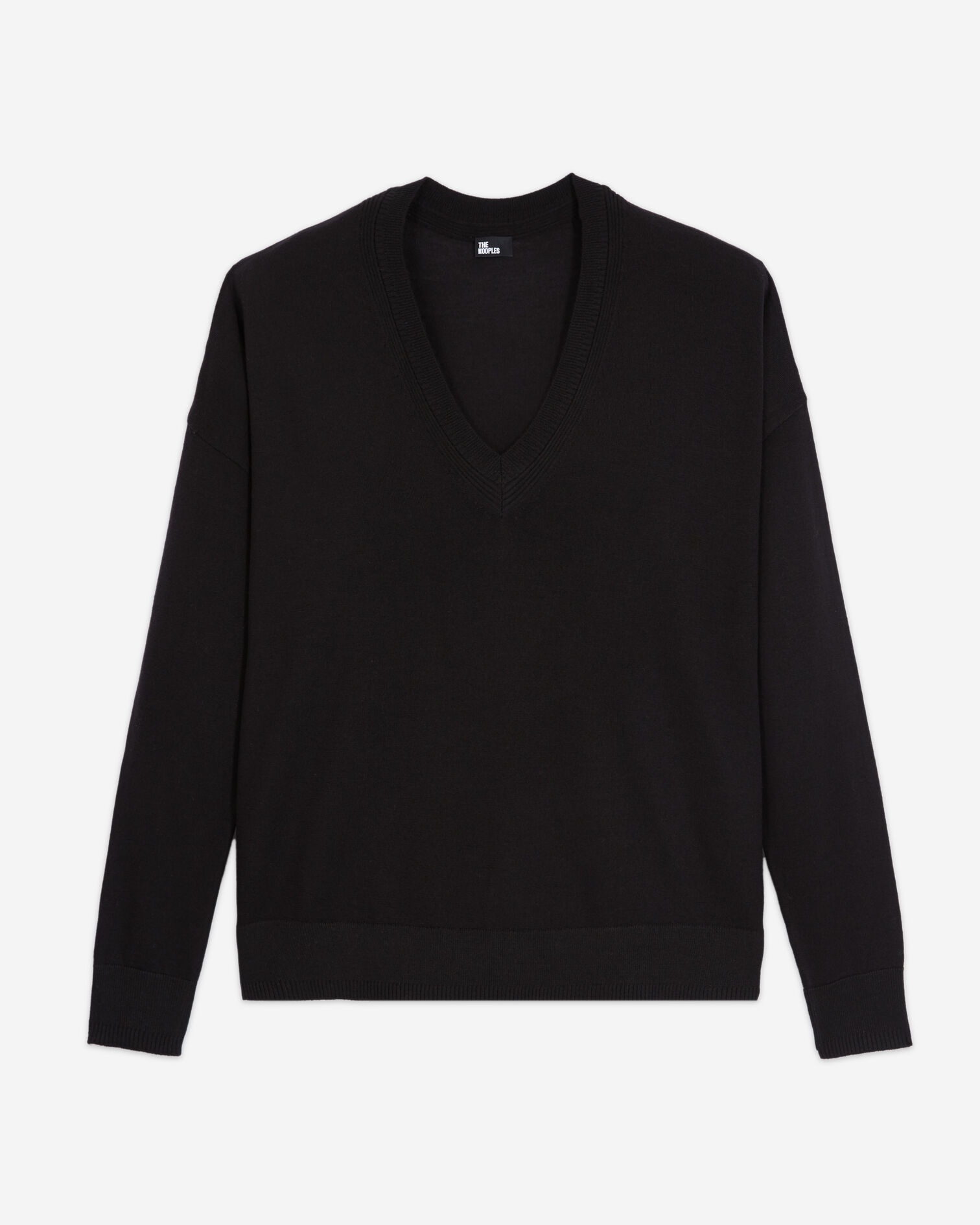 Schwarzer Wollpullover, BLACK, hi-res image number null