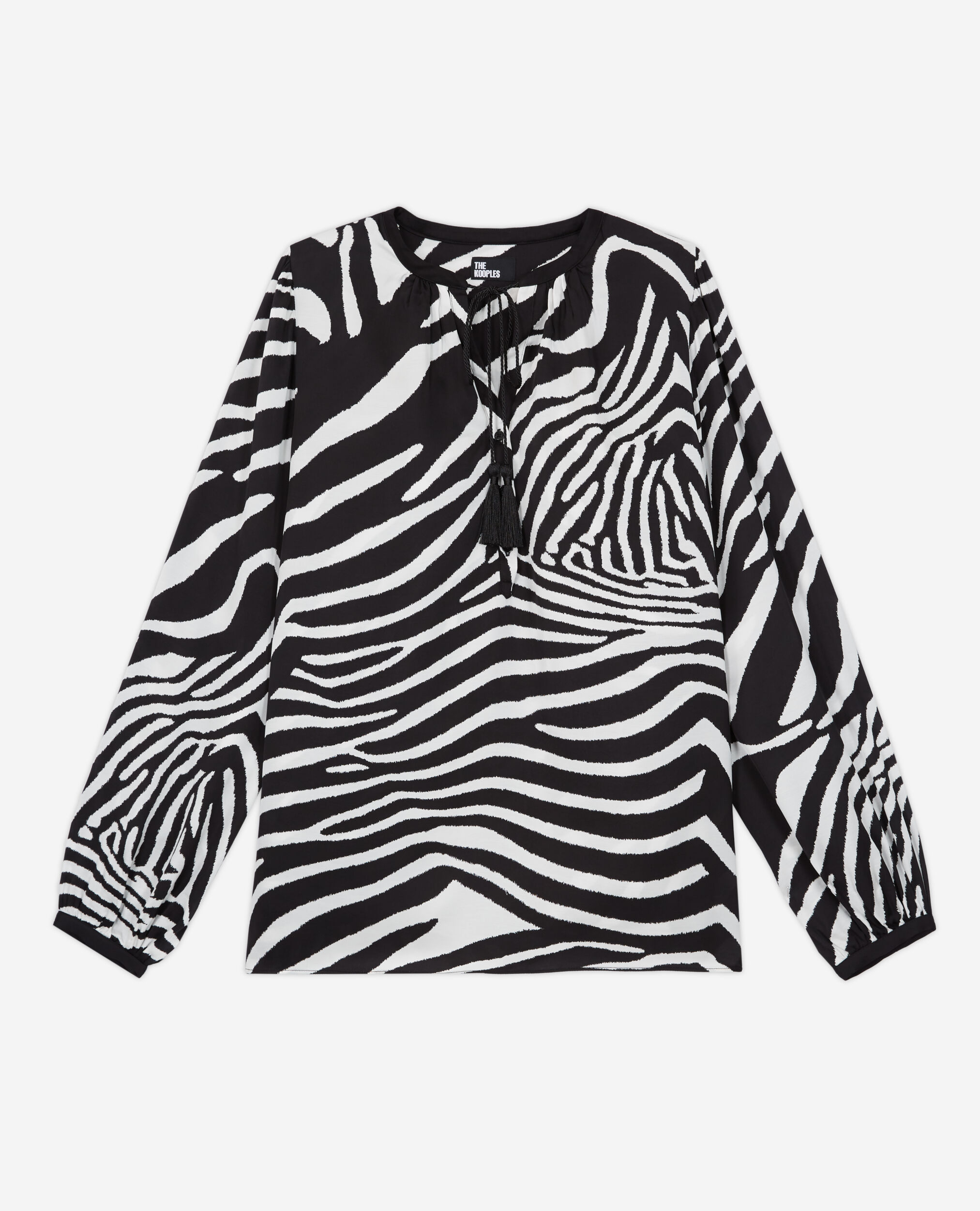 Blouse imprimée zébré, BLACK WHITE, hi-res image number null