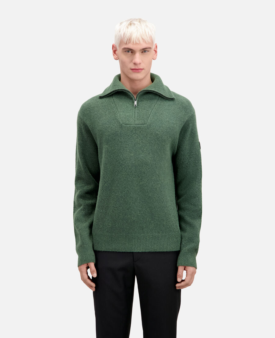 green wool and alpaca blend sweater