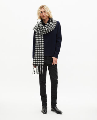 The Kooples MEN NAVY double-faced navy trucker-neck sweater