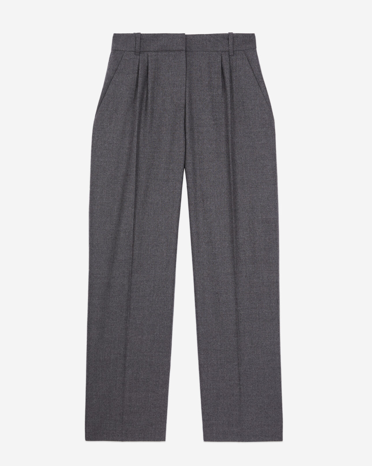 The Kooples WOMEN GREY grey flannel trousers with pleats