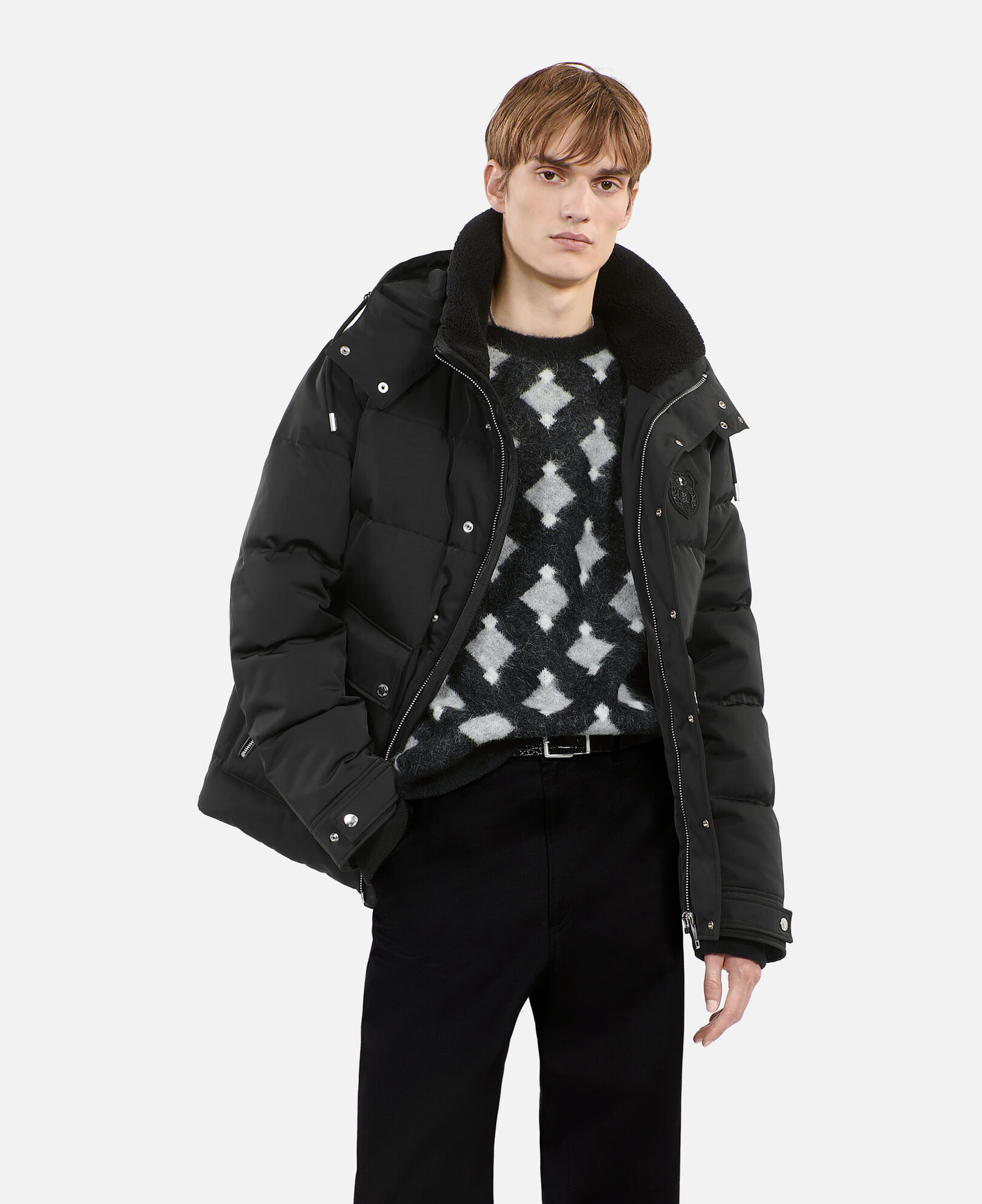 The Kooples MEN BLACK black blazon down jacket