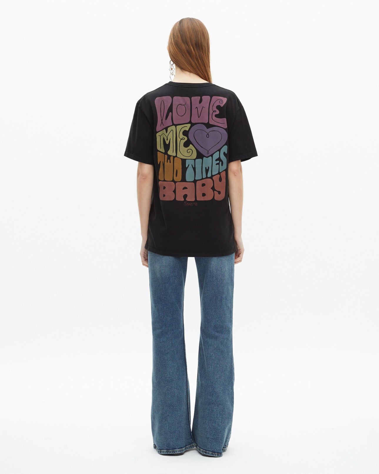 The Kooples UNISEX BLACK WASHED the doors x the kooples – unisex-t-shirt in verblichenem schwarz