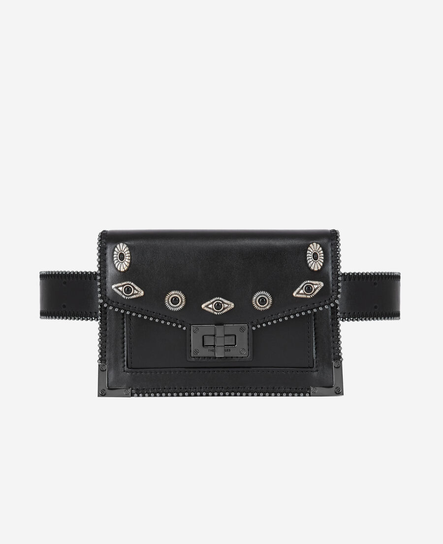 emily belt en cuir noir