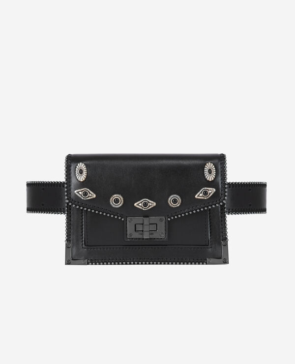 emily black leather belt