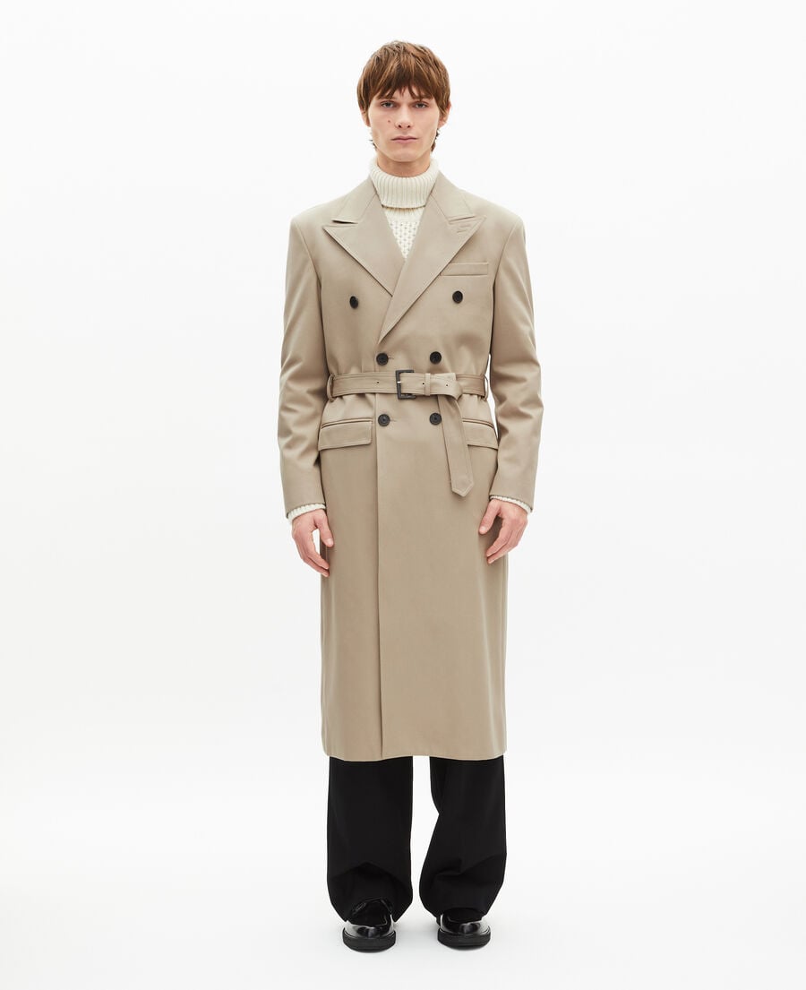 The Kooples MEN SAND long beige trench coat