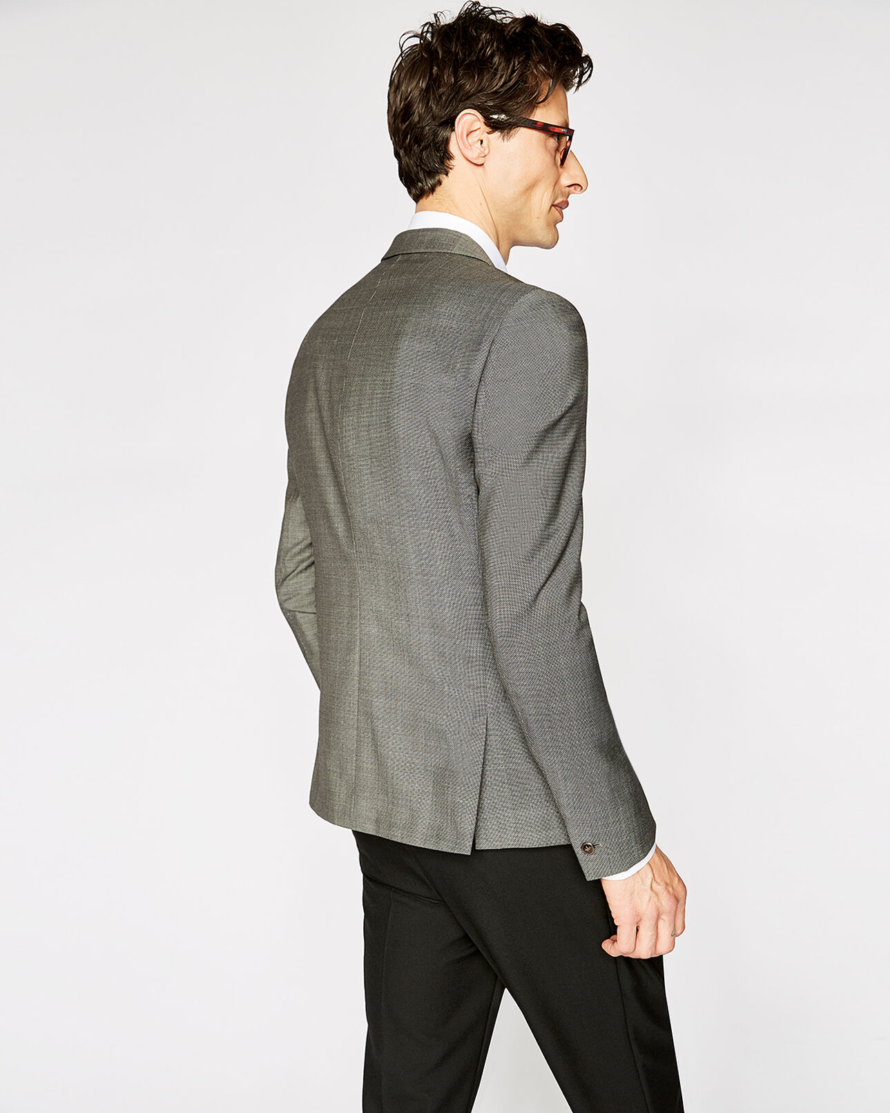 The Kooples MEN GREY BLACK men's grey suit jacket