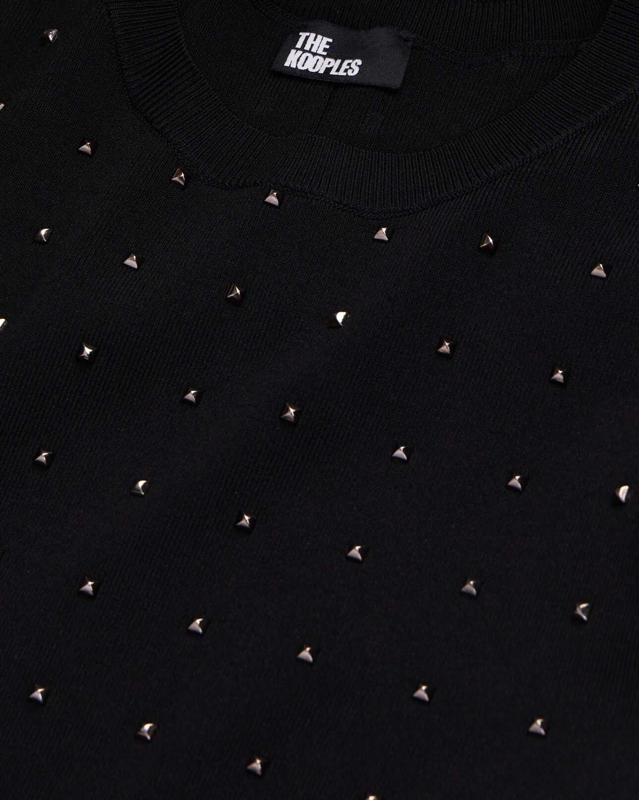 The Kooples WOMEN BLACK long black dress with spikes