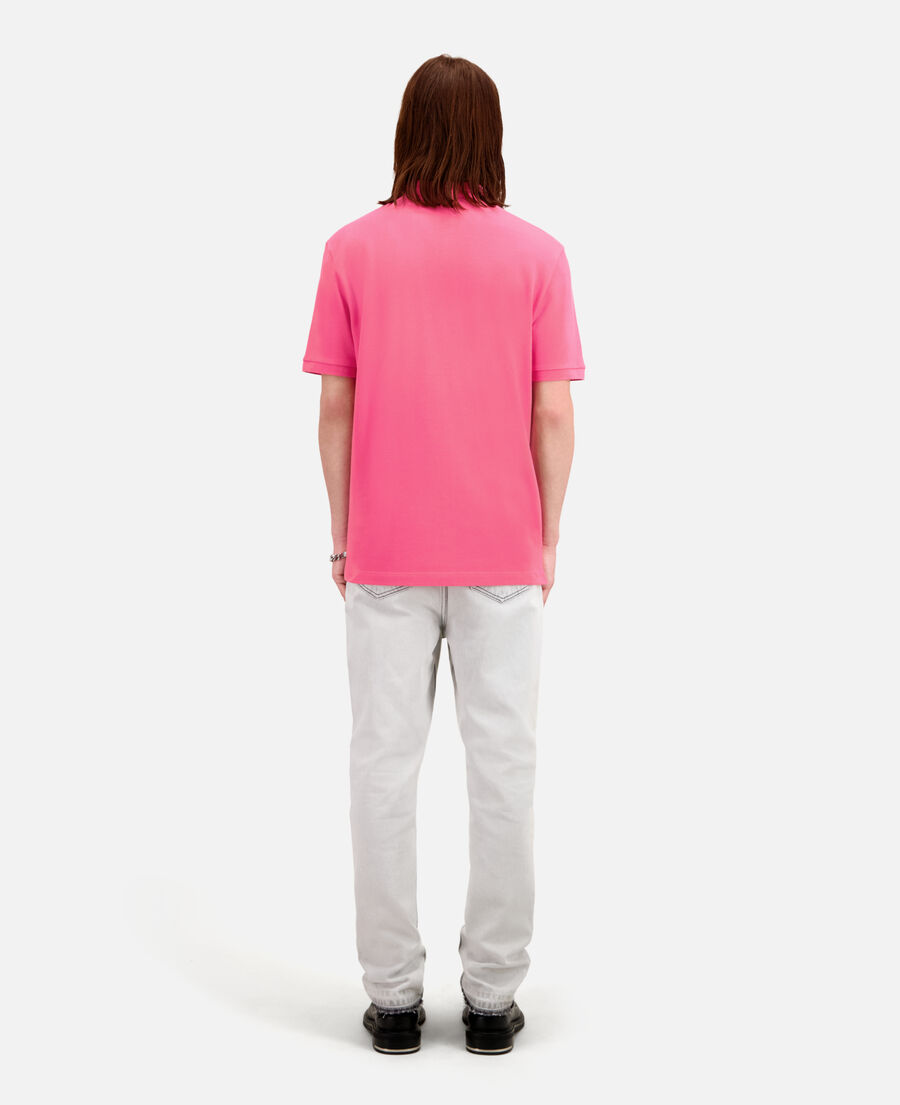 camisa polo rosa algodón