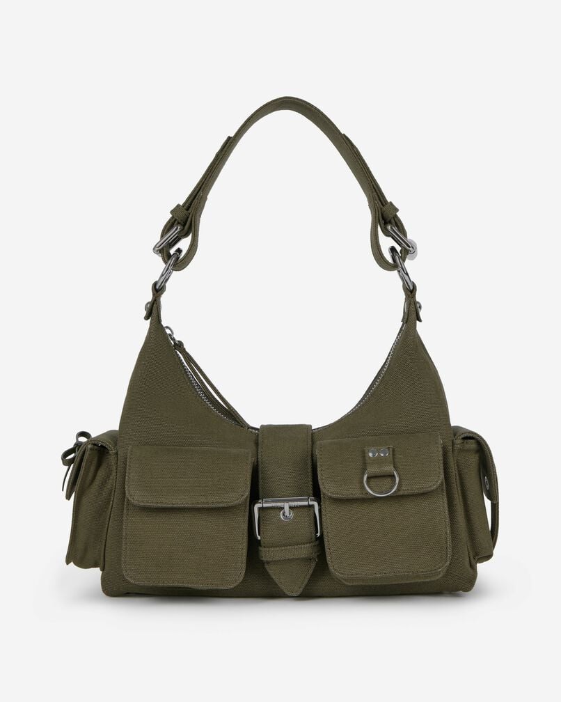 The Kooples WOMEN KAKI khaki canvas amelia bag