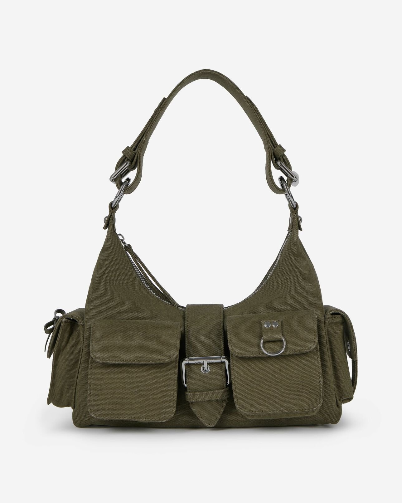 The Kooples WOMEN KAKI khaki canvas amelia bag