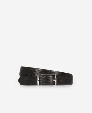 The Kooples HOMME BLACK ceinture réversible en cuir noir