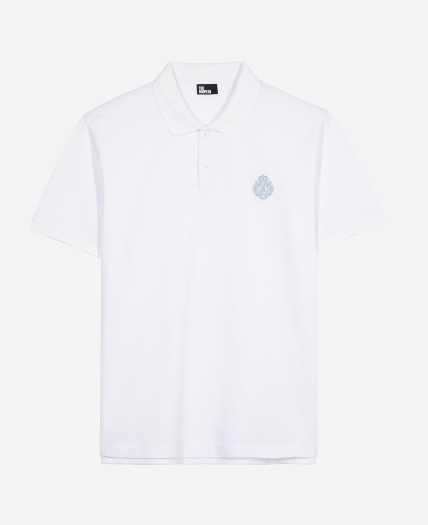 The Kooples HOMME WHITE polo en piqué col classique blanc