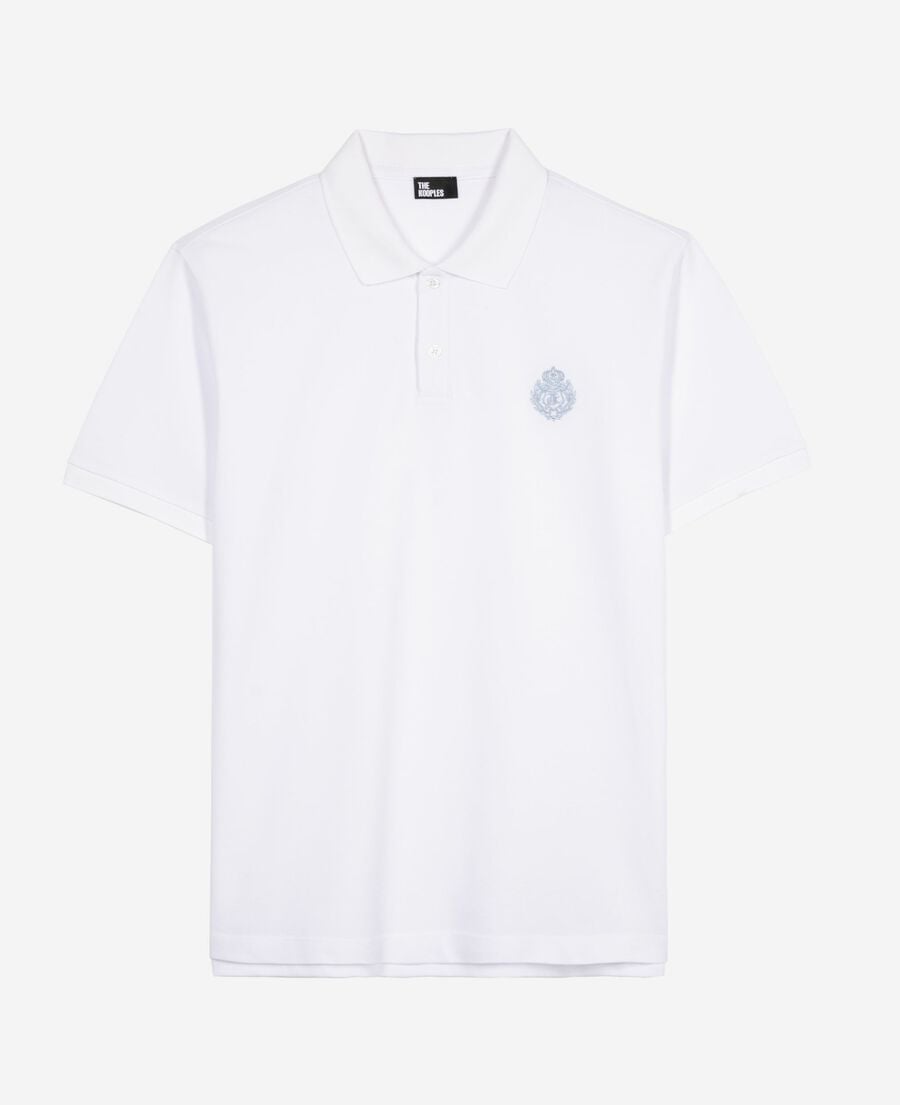 The Kooples HOMME WHITE polo en piqué col classique blanc