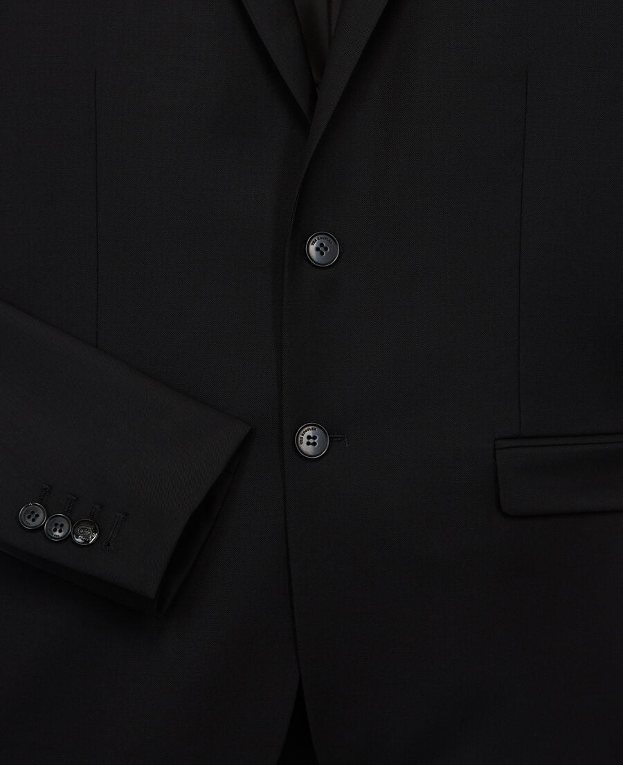 The Kooples HOMME BLACK veste de costume coupe ajust&eacute;e en laine noire