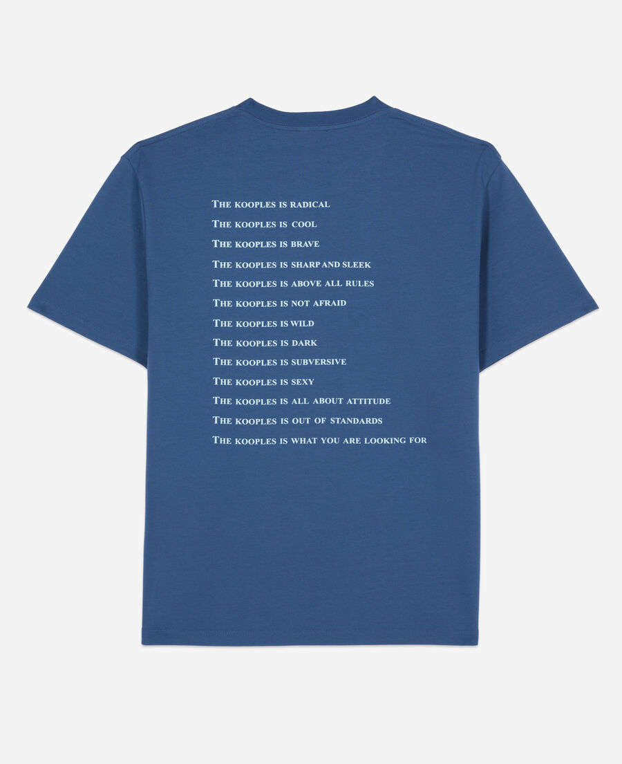 königsblaues t-shirt mit what is-schriftzug