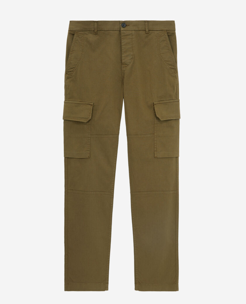 The Kooples HOMME KAKI pantalon cargo kaki