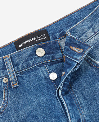 The Kooples H BLUE DENIM straight blue faded jeans with five pockets