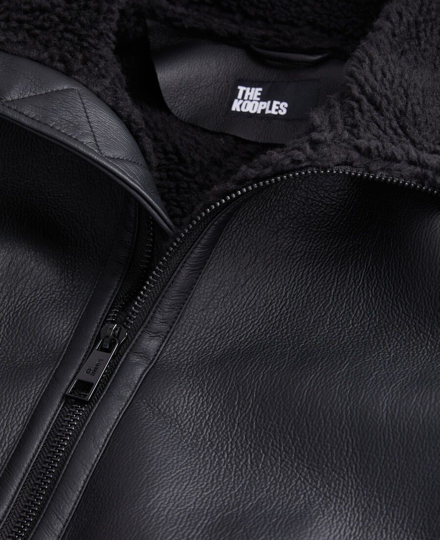 black faux shearling jacket