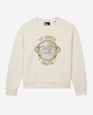 The Kooples F LIGHT BEIGE sweatshirt with beige screen print