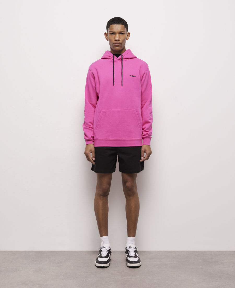 pink hooded sweatshirt with logo