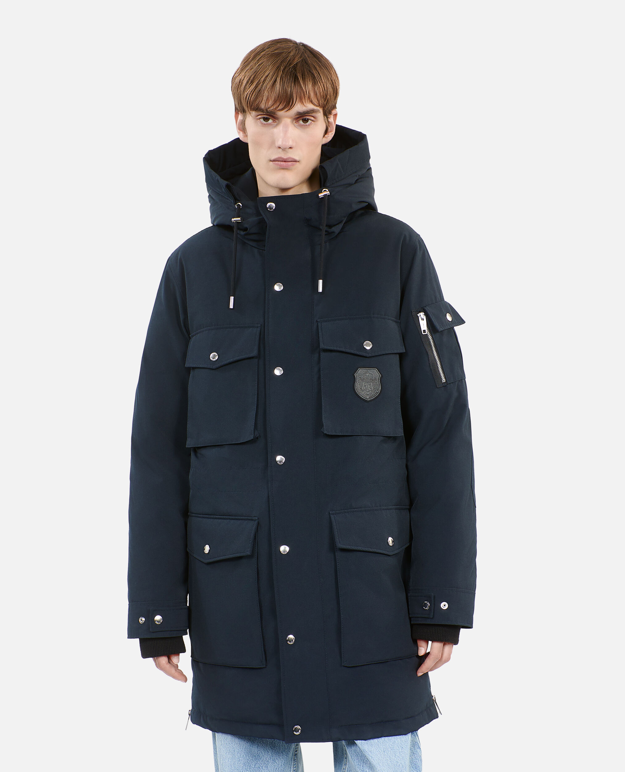 Navy blue parka top